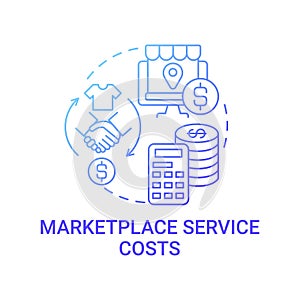 Marketplace service costs concept icon