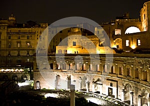 Markets of Trajan by night photo