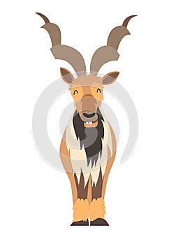 Markhor goat icon vector illustration photo