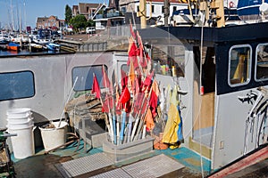 Marking flags on Urk fishing boat