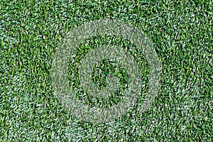 Marking a green artificial football field with a grass cover in the city stadium. The place for conducting competitions and