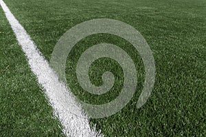 Marking on a modern stadium with artificial turf.