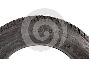 Marking winter tire isolated on white background