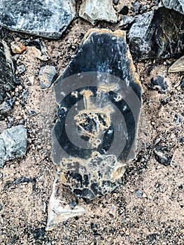 Markings on Obsidian pieces at Panum Crater