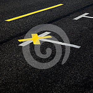 Markings on street pavement