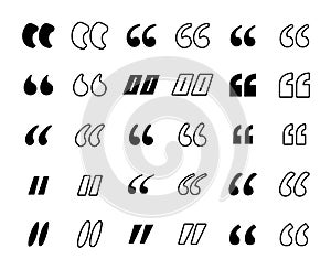 Marks or quotes icons set