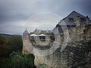 Marksburg castle on the hill near Braubach, Rhineland-Palatinate, Germany, October 2018