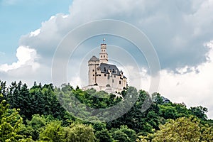 Marksburg Castle at Rhine Valley near Braubach, Germany.