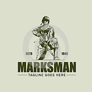 Marksman in World War II Vintage symbol vector photo