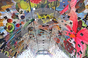 Markthal Rotterdam modern colorful architecture roof vegetables and fruit