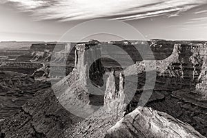 Marlboro Point Canyonlands Sunrise Black and White