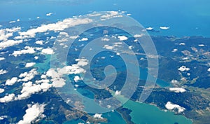 Marlborough Sounds & Picton, Aerial, New Zealand