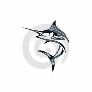 Marlin fish logo design vector