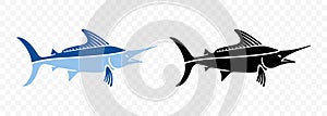 Marlin or swordfish, nature and wildlife, graphic design