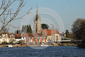 Marlow with its church and bridge