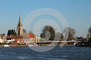 Marlow with its church and bridge