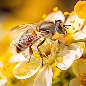 Marmalade hoverfly  Made With Generative AI illustration