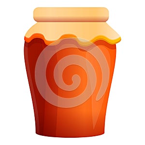 Marmalade jam jar icon, cartoon style