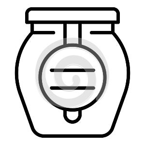 Marmalade jam jar icon, outline style