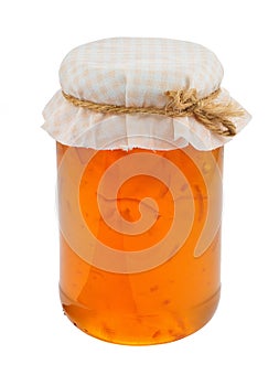 Marmalade jam jar isolated