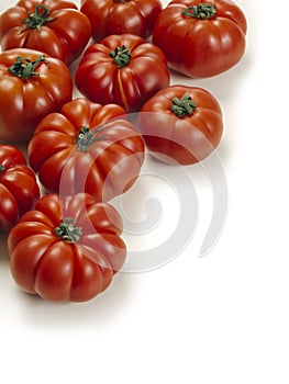 Marmande tomatoes on white background