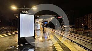 Marmaray is the most important transportation system in Istanbul. Atakoy station on a snowy day.