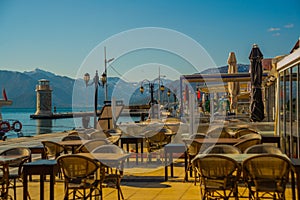 MARMARIS, TURKEY: Tourist street with cafes and restaurants in the center of the Old Town in Marmaris. photo