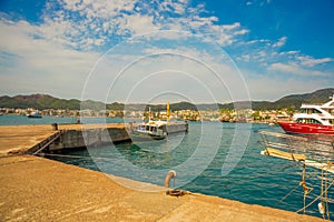 MARMARIS, TURKEY: Harbor with luxury yachts and beautiful ships in Marmaris on a sunny day.