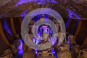 Ancient amphoras in the museum