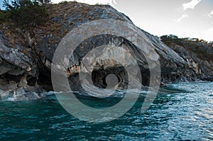 Marmol Cathedral rock formation, Carretera Austral, HIghway 7, C