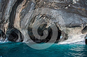 Marmol Cathedral rock formation, Carretera Austral, HIghway 7, C