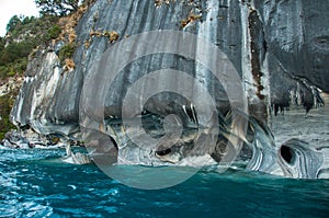 Marmol Cathedral rock formation, Carretera Austral, HIghway 7, C