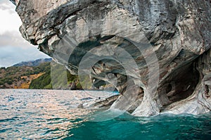 Marmol Cathedral rock formation, Carretera Austral, HIghway 7, C