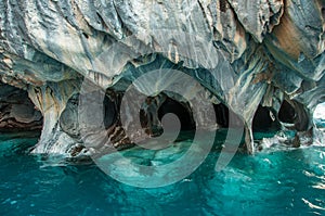 Marmol Cathedral rock formation, Carretera Austral, HIghway 7, C