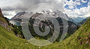 Marmolada and lago Fedaia, Italy