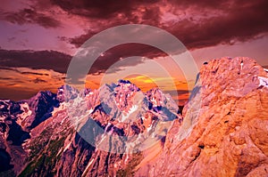 Marmolada massif, Dolomiti, Itay