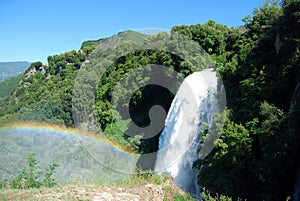 Marmore Falls with rainbow