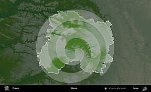 Marne highlighted, France. Physical