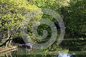 Marne river bank in the old Creteil city