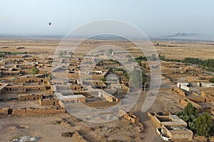 Maroc settlement in the desert near Marrakech aerial view