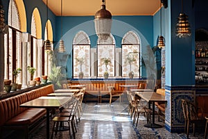 Marocco Cafe Design, Bohem Cool Restaurant in African Style, Maroccan Cafe Interior