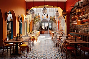 Marocco Cafe Design, Bohem Cool Restaurant in African Style, Maroccan Cafe Interior