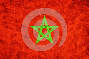 Marocco flag in grunge vintage style