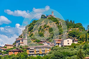 Marone village at Iseo lake in Italy photo