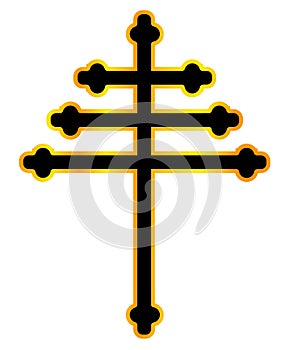 Maronite Christian Cross on White Background