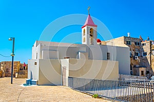 Maronite house facing mediterranean sea from the fortification of Akko/Acre in Israel