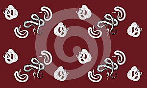 Maroon background seamless pattern with snake