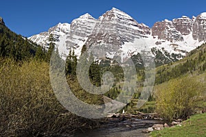 Maroon Bell Mountains & Creek photo