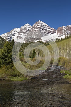 Maroon Bell Mountains & Creek photo