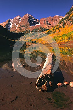 Maroon Bells in Autumn Reflection